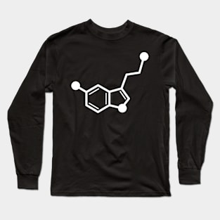 Serotonin Molecule White Long Sleeve T-Shirt